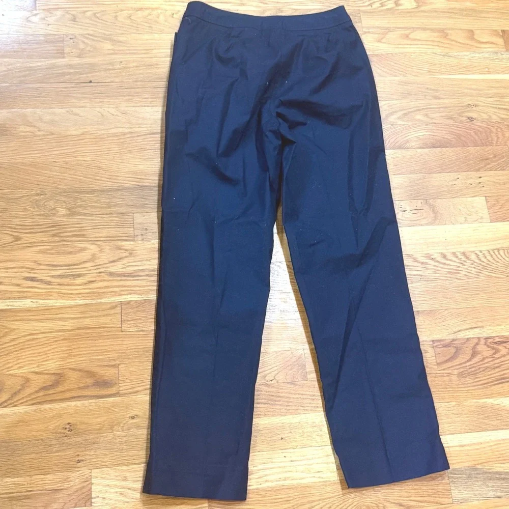 Liz Claiborne Lizsport Petite Audra Navy Blue Straight Leg Pants‎ 6P Side Zip